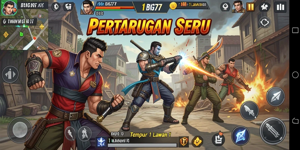 Antarmuka pertarungan 1 lawan 1 yang menegangkan di BIG77.