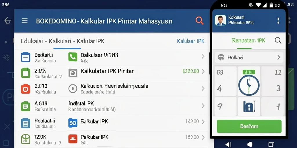 Tampilan antarmuka BOKEDOMINO saat menghitung IPK dengan mudah.