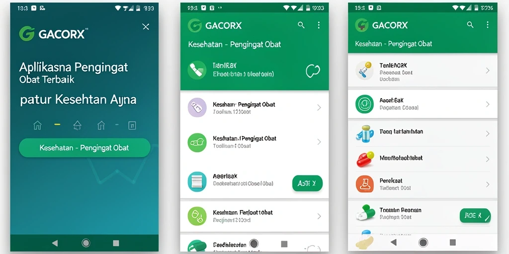 Tampilan antarmuka GACORX yang intuitif untuk pengingat obat.