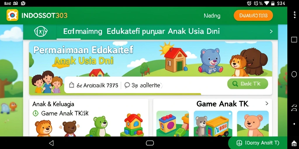 Antarmuka INDOSLOT303 yang ceria dan interaktif untuk anak-anak.