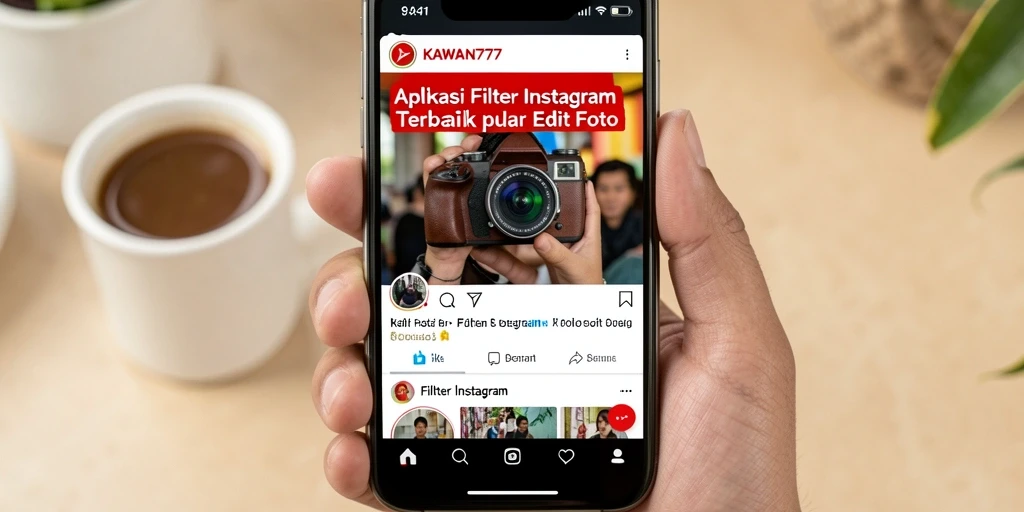 Antarmuka KAWAN777 dengan filter Instagram yang menarik dan mudah digunakan.