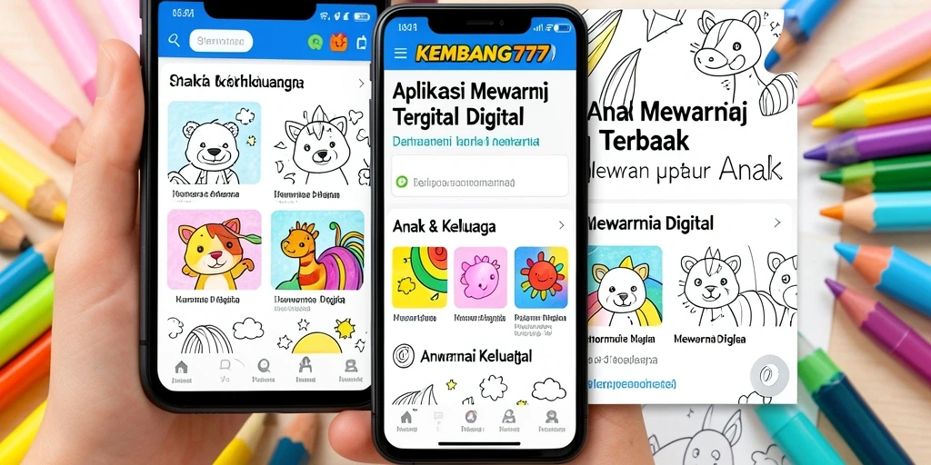 Antarmuka aplikasi KEMBANG777 yang menarik dan interaktif untuk mewarnai.