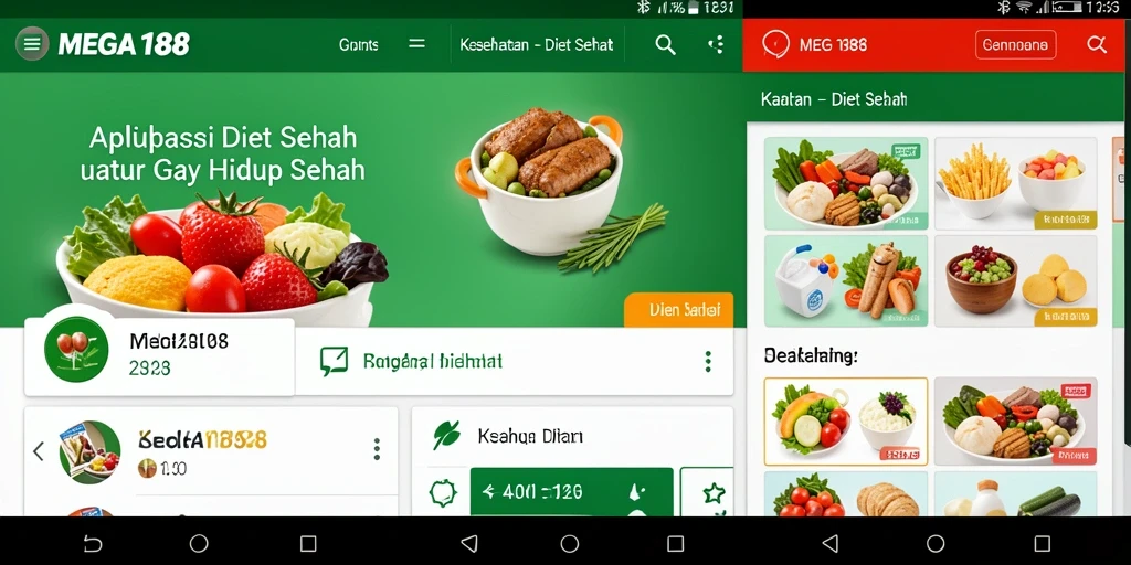 Antarmuka pengguna MEGA188 yang sederhana dan intuitif untuk Diet Sehat.
