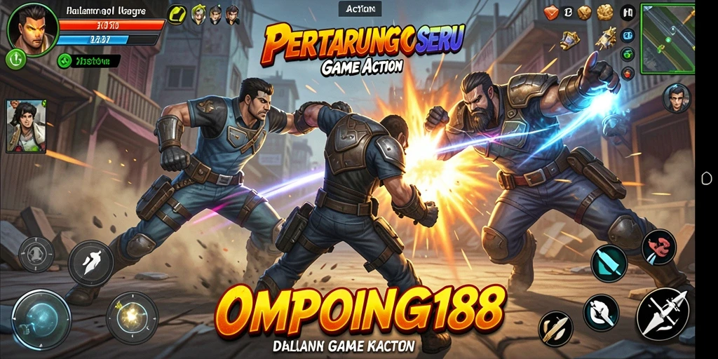 Screenshot OMPONG188 yang menunjukkan aksi karakter dalam pertarungan.