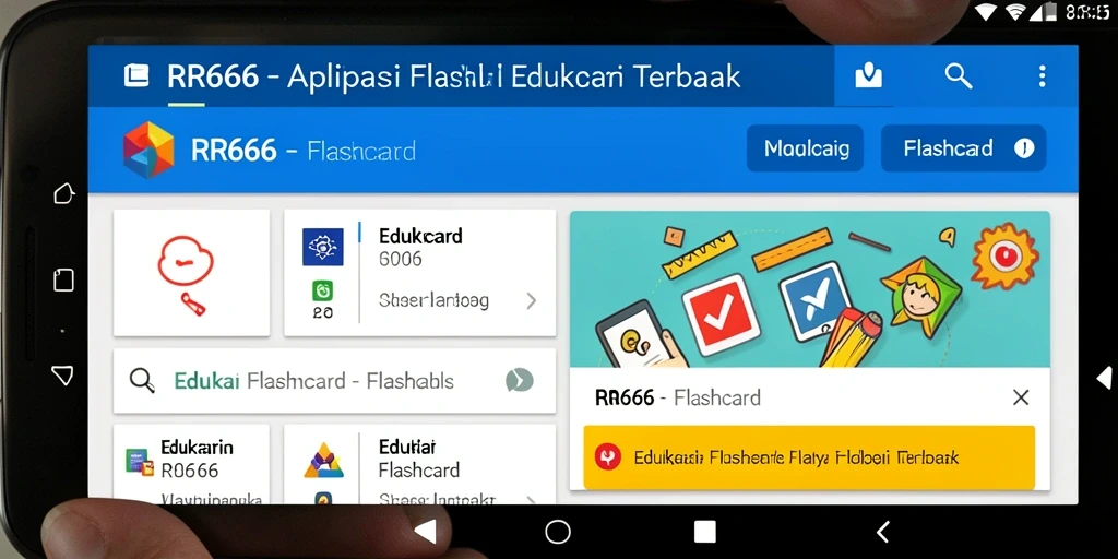 Tampilan antarmuka RR666 yang interaktif dan mudah digunakan untuk flashcard.